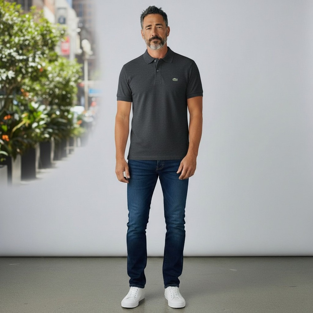 Lacoste Mens Classic Fit Pique Polo Shirt Charcoal Gray Size 7 XL XXL
